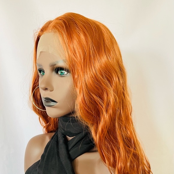 24” Cool Copper Color 13x2.5 Lace Front Wig for Daily Wear/Halloween/Events - Picture 7 of 12
